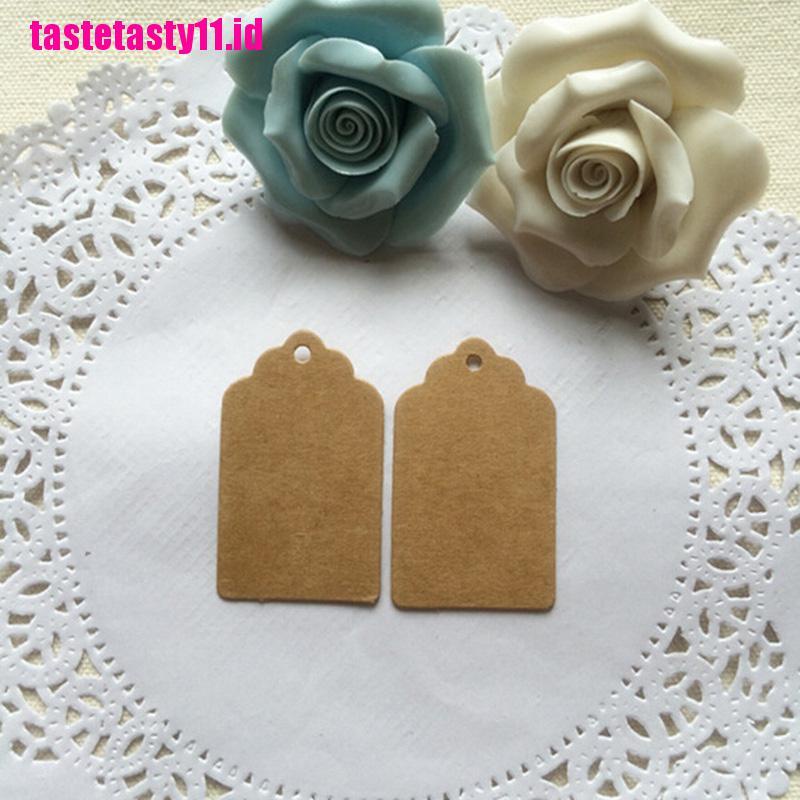 100x Label Tag Gantung Bahan Kertas Kraft Warna Coklat Untuk Hadiah Pesta Ulang Tahun