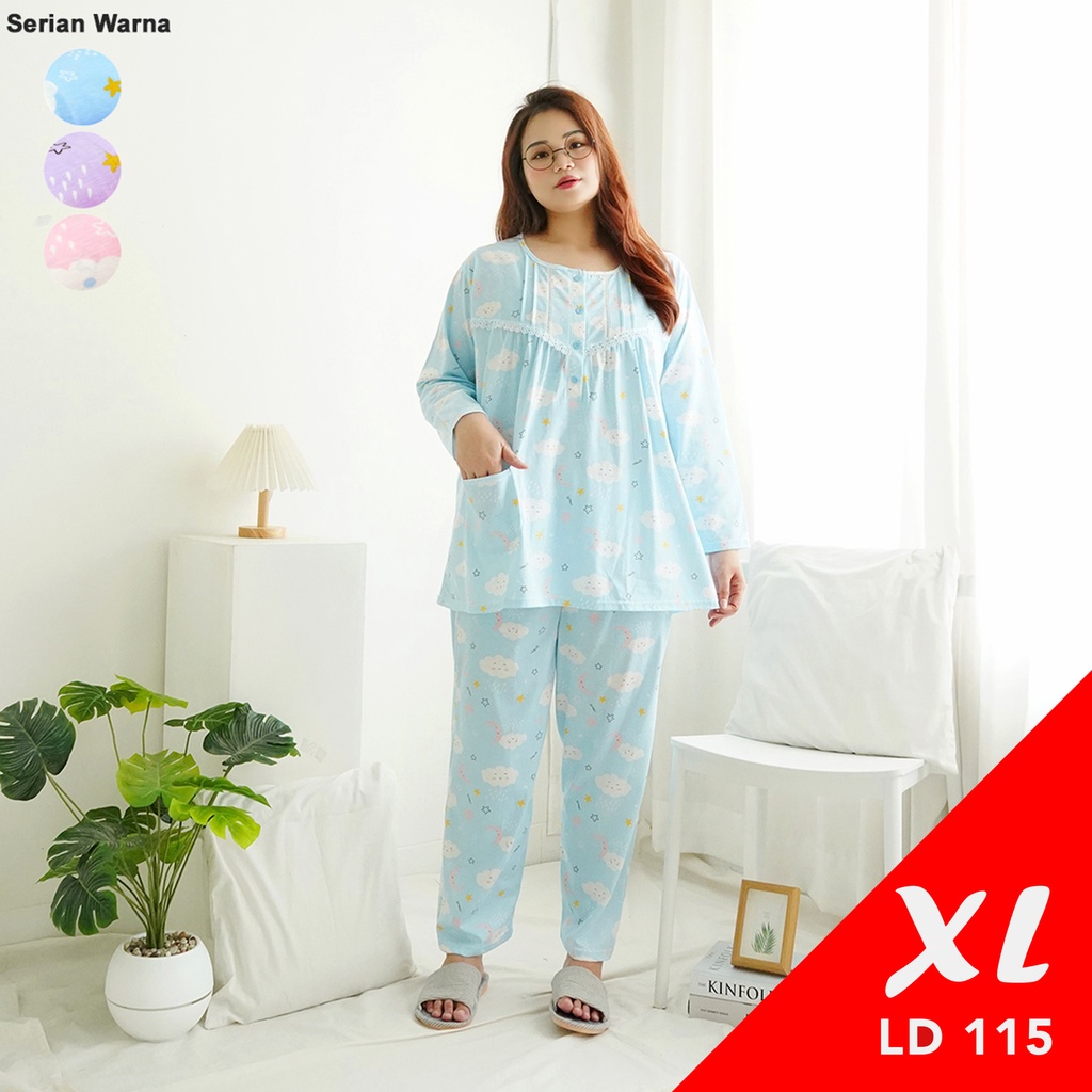 GREET NIGHT WEAR - Baju Tidur Kaos Katun Model : D-429 / PTP XL