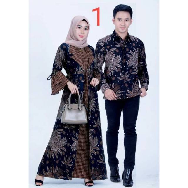 Gamis Blezer Batik Katun Kombinasi Busui
