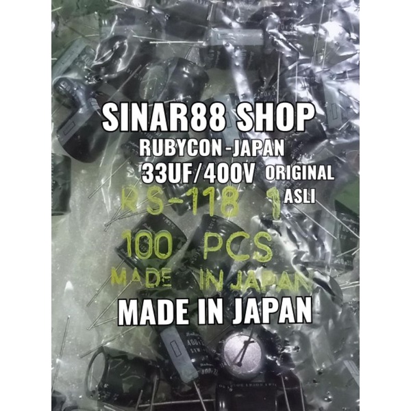 KAPASITOR CAPASITOR ELCO ECO ELKO EKO 33uf400v 33uf 400v 33 400v RUBYCON ORIGINAL JAPAN