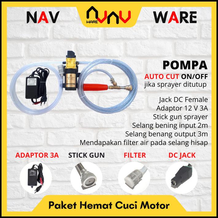 Paket Pompa Air Mesin Cuci Motor Alat Steam Sprayer Portable