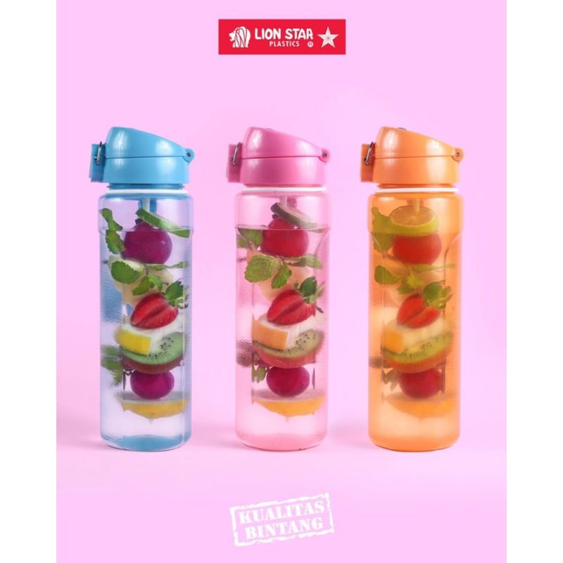 PROMO (Bisa COD) Lion Star Botol Infuser NH-80 820 ml / Bottle Minum Infuse Lemon Jeruk Saring /  Botol Plastik / Termos Botol air