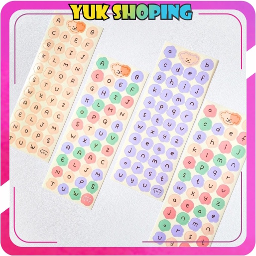 

✧YUKSHOPING✧ 1Pc CUTE ALPHABET Sticker Deco DIY Planner BUJO Stiker Aesthetic 1 Lembar R440