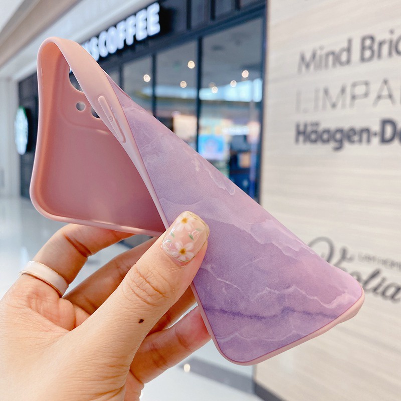 Purple & Green Marble Pattern Soft Case OPPO A57 A39 F1S F5 Youth A83 F11 F9 A52 A92 A92S A9 A5 A31 2020 A53 A33 A3S A7 A5S A12 K3 K5 Realme C1 X XT F1 Plus A11K A91 Reno 3 5 Reno4 F A15 A35 A15S A54 A74 A93 A16-6