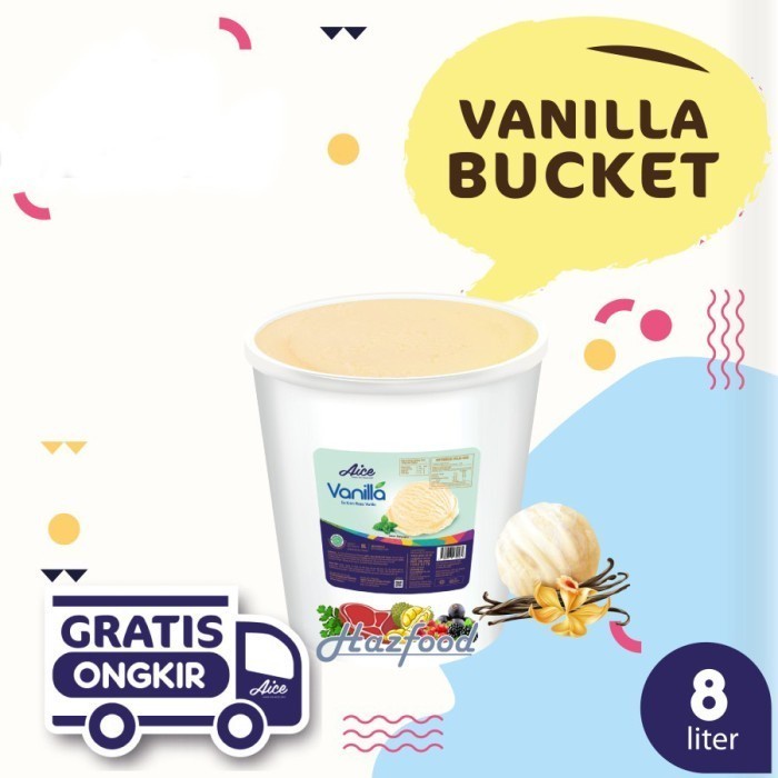 

AICE Vanilla Bucket Ice Cream Es Krim Ember 8L Eskrim