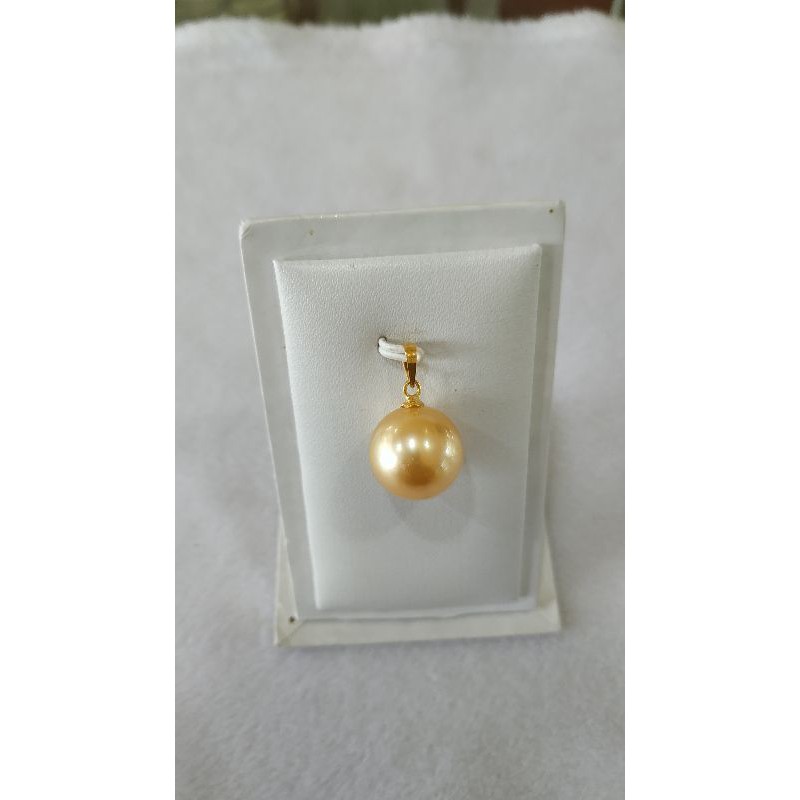 liontin emas simple mutiara air laut