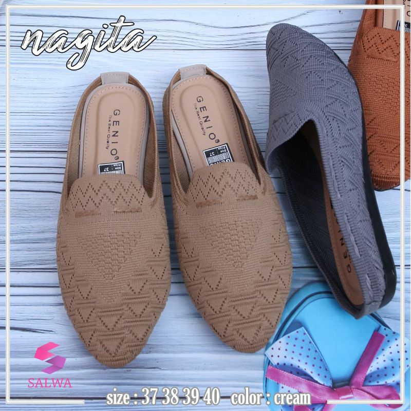 sandal slop wanita bahan rajut import by genio