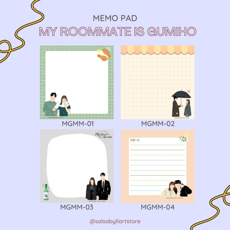 

Memo Pad My Roommate is Gumiho kdrama series || salsabyllartstore