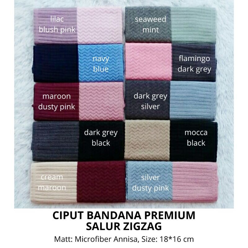 Ciput Bandana Premium Salur Zigzag 2 Warna Microfiber Annisa Ori