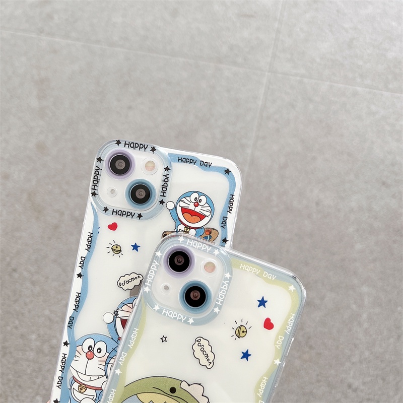 Case Pelindung Lensa Tahan Jatuh Motif Doraemon Untuk iPhone 11 12 13 Pro MAX X XR XSMAX 7 8 Plus