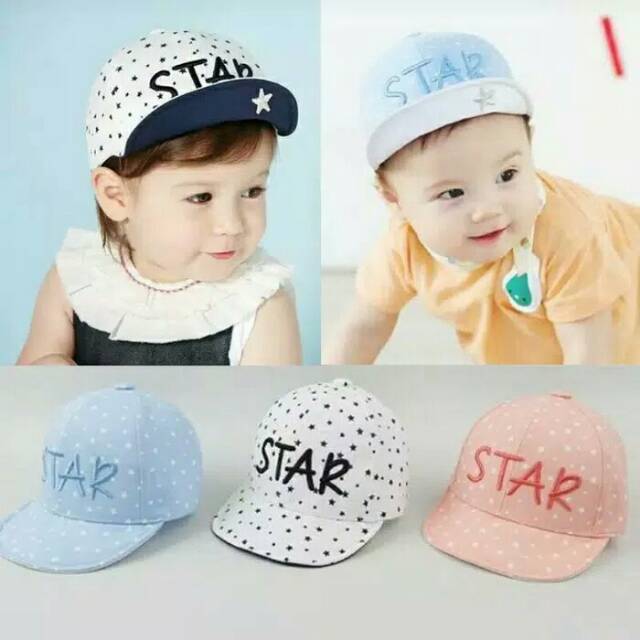 Topi Anak Bayi Laki2 Perempuan Topi Hat Kupluk Import Bintang