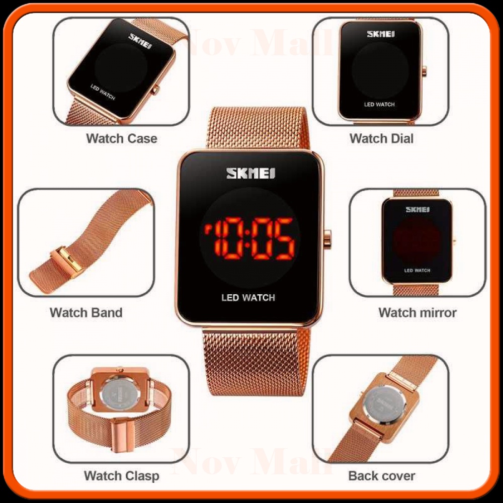 SKMEI Jam Tangan Digital Pria Strap Stainless Steel - 1900