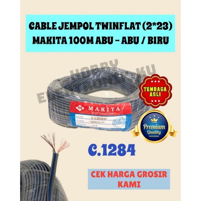 CABLE JEMPOL TWINFLAT (2x23) MAKITA 100M ABU-ABU/BIRU