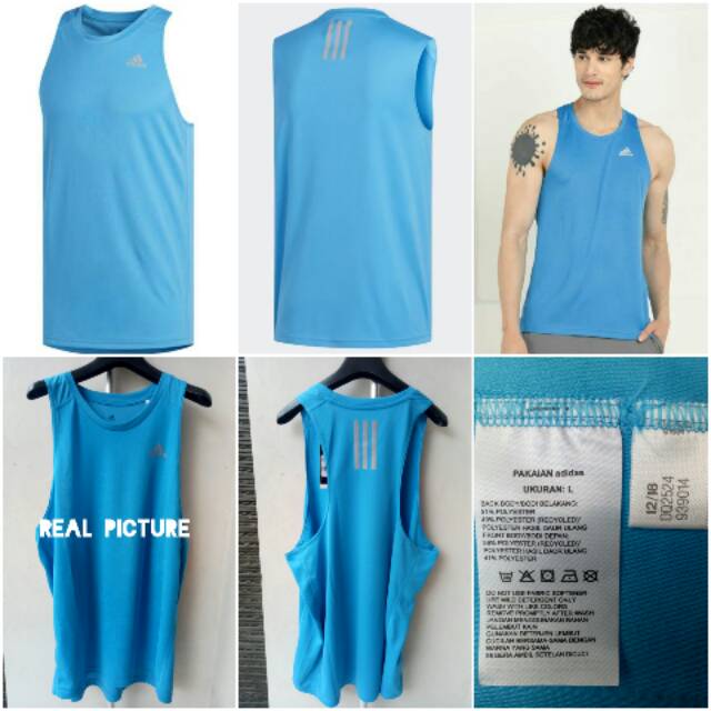 ORIGINAL Adidas Own The Run Singlet Mens Pria  Pakaian  