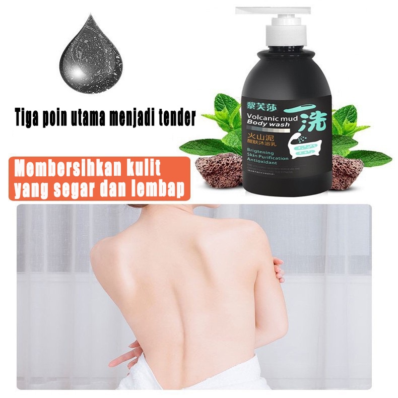 Lumpur vulkanik Body wash lotion pemutih badan 250ml/100%sabun pemutih badan Exfoliate / Improve Skin texture