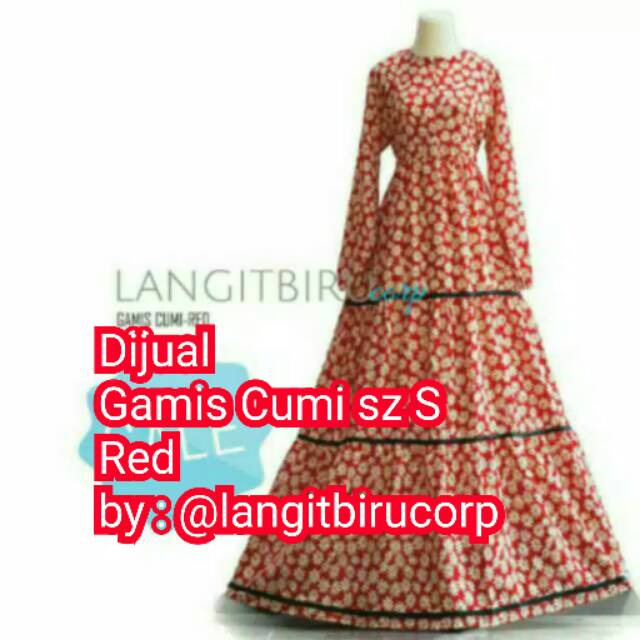 Gamis Preloved/Bekas Cumi Red sz S by langit biru corp