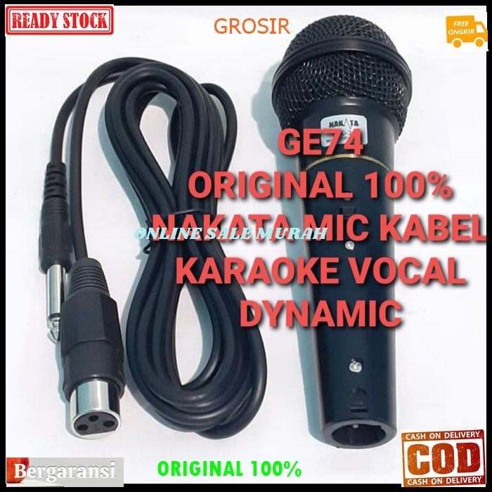 Nakata Mic kabel original 100% Microphone MIK cable karaoke vocal vocal profesional pro audio sound system pengeras suara mikrophone dynamic  BISA KE SEGALA JENIS SOUND AUDIO  Bahan dari PVC  Langsung nyala. Gk pake baterai  suara mantap, yg paling pentin