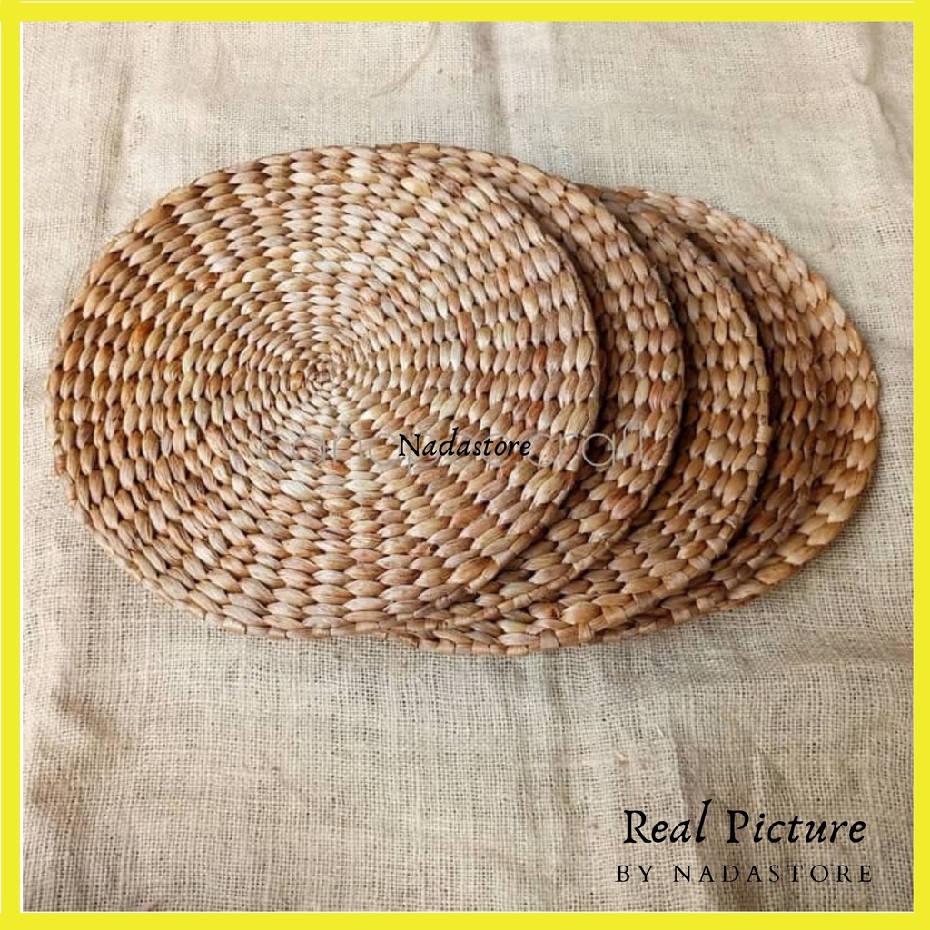 COD -  PlaceMat tatakan gelas piring hiasan meja water hyacinth natural 20cm