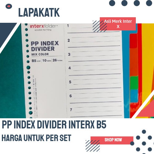 

INTERX Divider A5 10 TAB / Index A5 10 Warna Inter X +