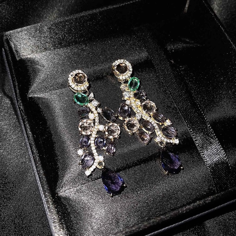 Fashion Luxury Purple Earrings Graceful Long Earrings