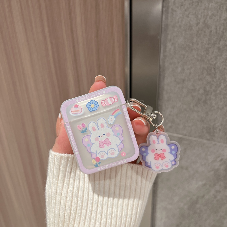 Cute Sweet Butterfly Bunny Kelinci Soft Casing Pelindung Untuk Airpods1 2 3 Pro 2 PRO2 Airpods3 Sarung Silikon