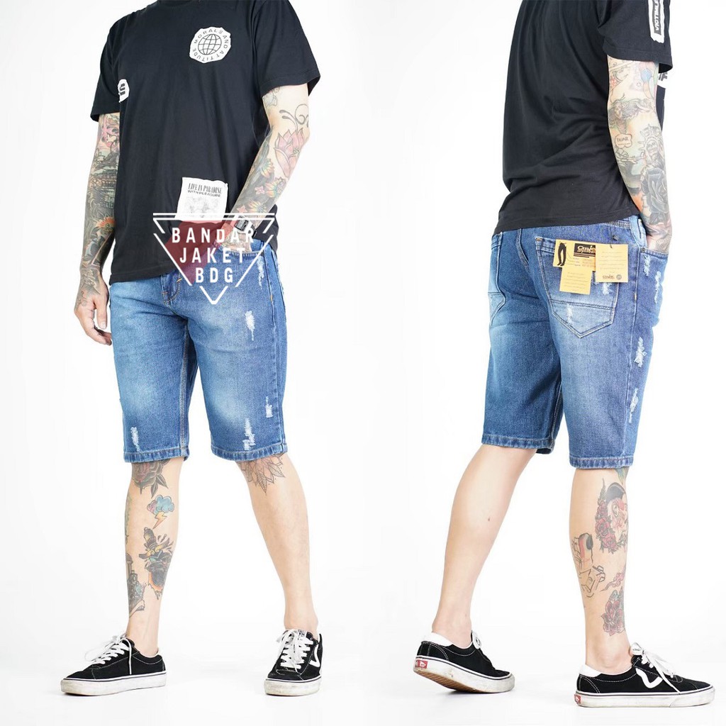 Celana Pendek Jeans Pria Ripped CMJee