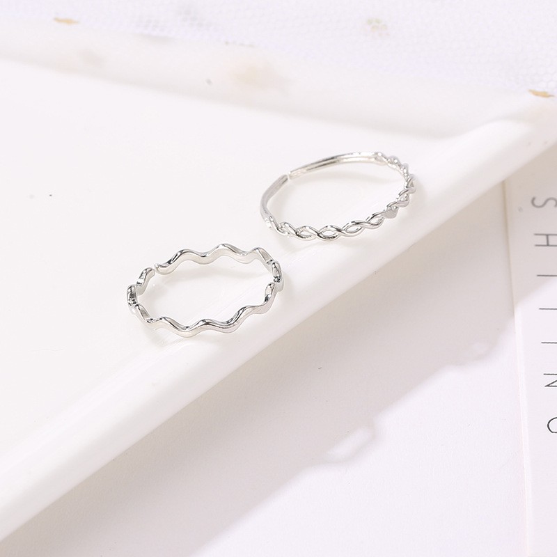 2pcs/setDering cincin Pembukaan gelombang untuk menyesuaikan cincin dari cincin indeks