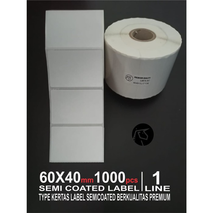 60mmx40mm 1Line 1000pcs Gap Core1&quot;,Semi coated,barcode Label Sticker