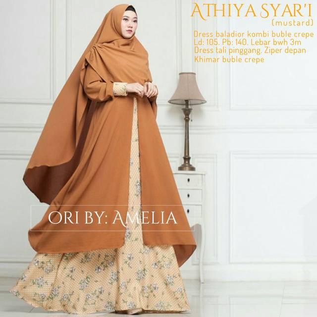 ATHIYA SYARI MURAH gamis original by amelia hijab baju muslim terbaru gamis syari motif  busui