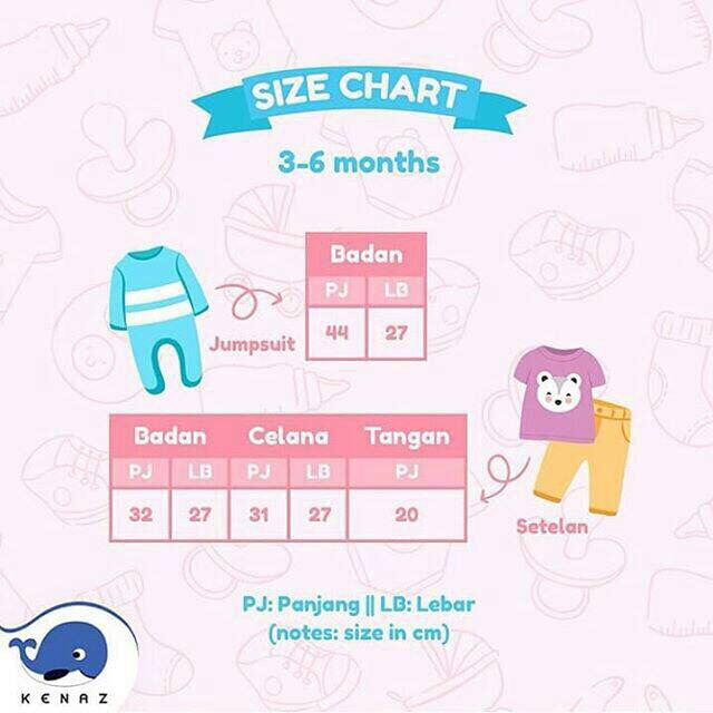 Kenaz piyama bayi 1 setel lengan celana panjang 3-6m berSNI