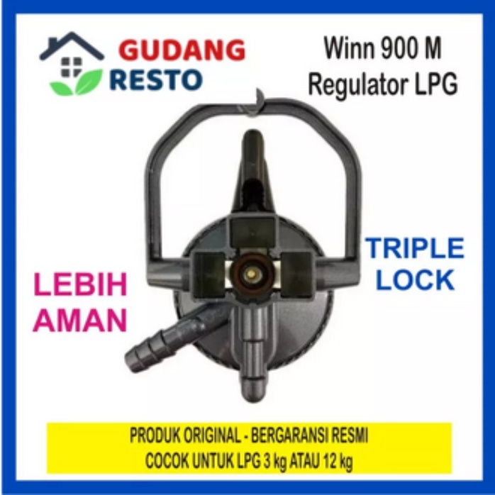 WINN W 900 M / W900M REGULATOR METER Kompor Gas Kepala LPG Triple Lock