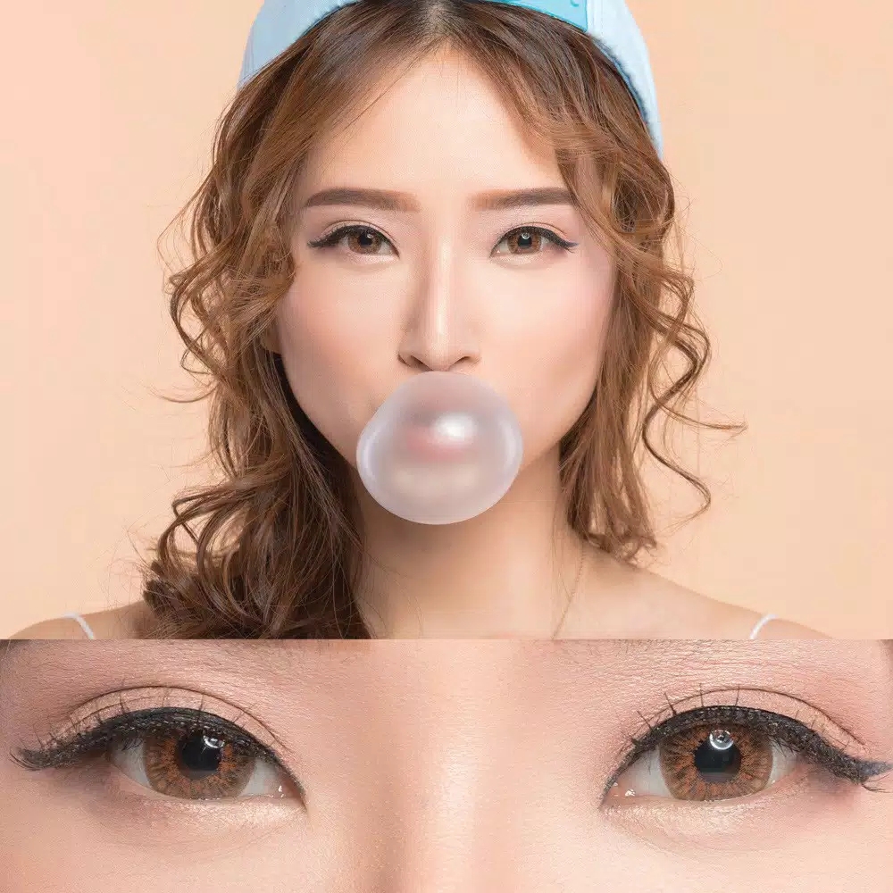 SOFTLENS SOFTLEN FUZZY EOS ADELIO GREY DAN BROWN NORMAL 14.5MM