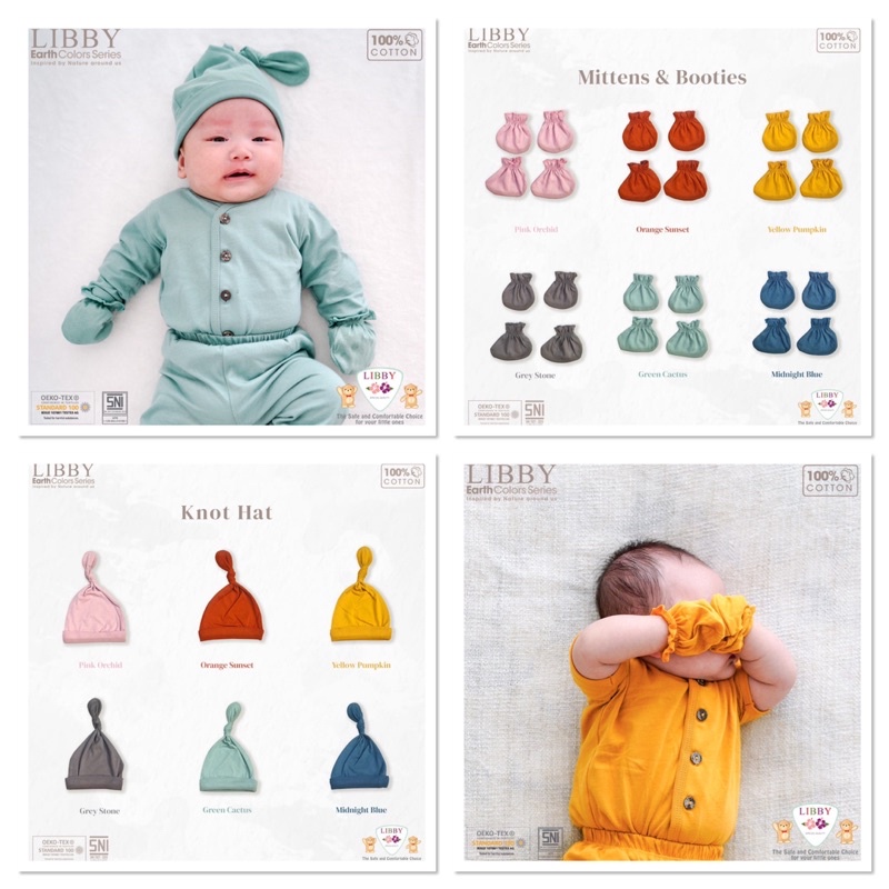 Libby Topi / STK Sarung tangan kaki Earth Comfy set cotton