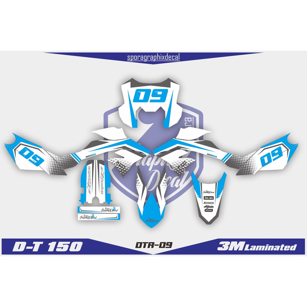 DECAL STICKER MOTOR CROSS D-TRACKER 150 FULLBODY - DESAIN DTR-09