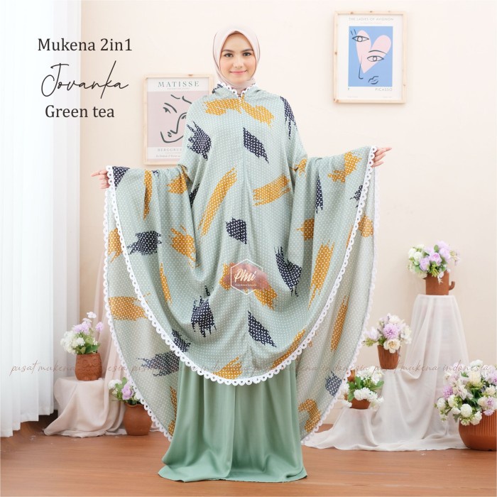 MUKENA DEWASA RAYON 2IN1 JOVANKA GREENTEA