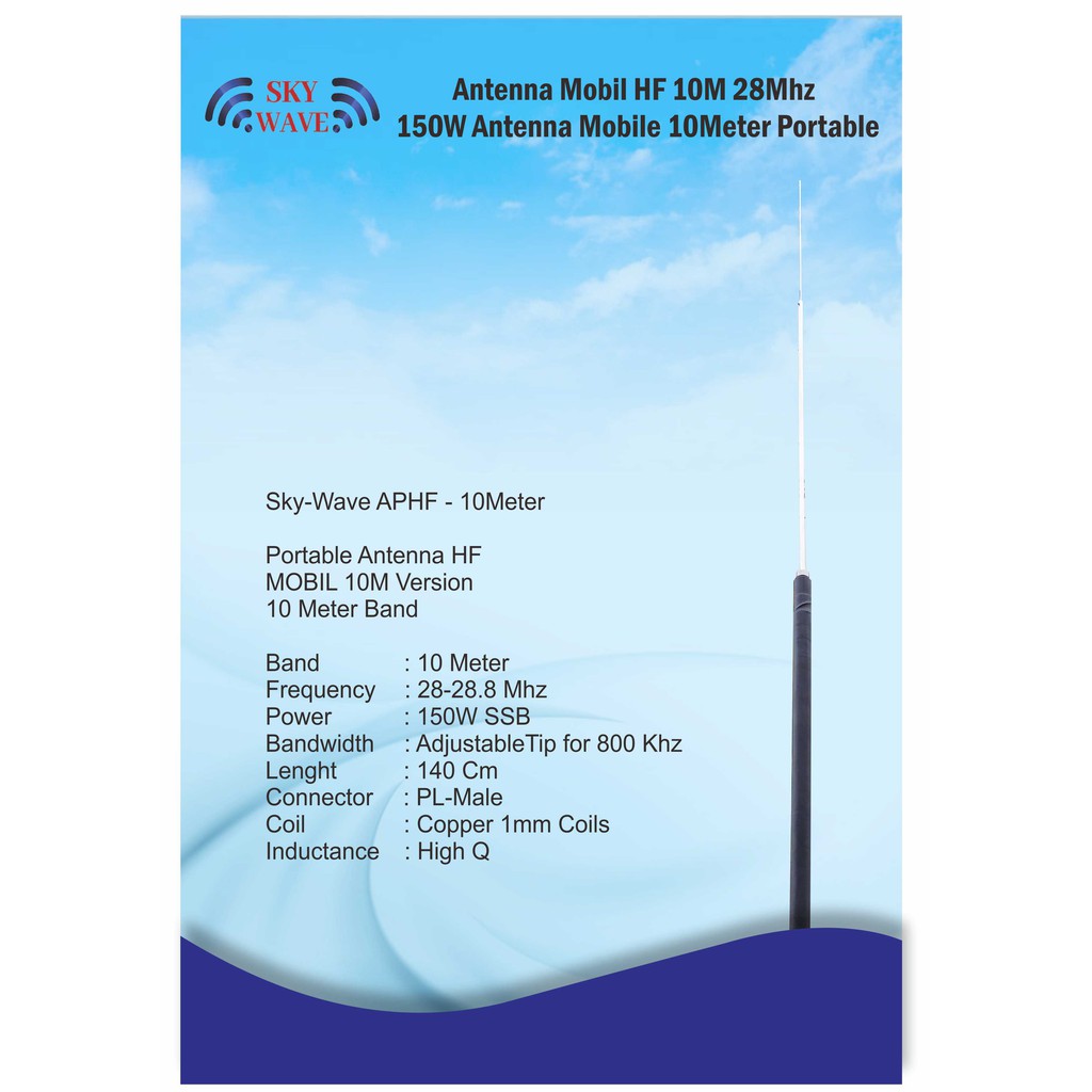Antena Mobil HF 10m 28 Mhz 150W Antenna Mobile 10 Meter Portable