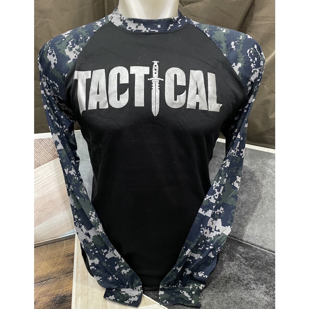 Kaos Raglan Panjang Navy Seals Tactical | Kaos Raglan Loreng | Kaos Loreng Navy Seals | Kaos Loreng Digital Biru