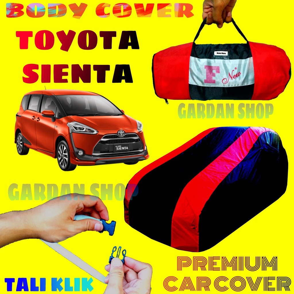 Body Cover SIENTA Sarung MERAH Penutup Pelindung Bodi Mobil Toyota Sienta Waterproof PREMIUM Cover