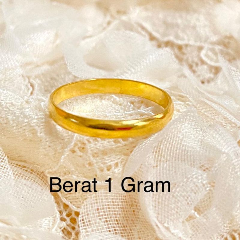 Cincin Emas Muda Dewasa Polos 1 Gram