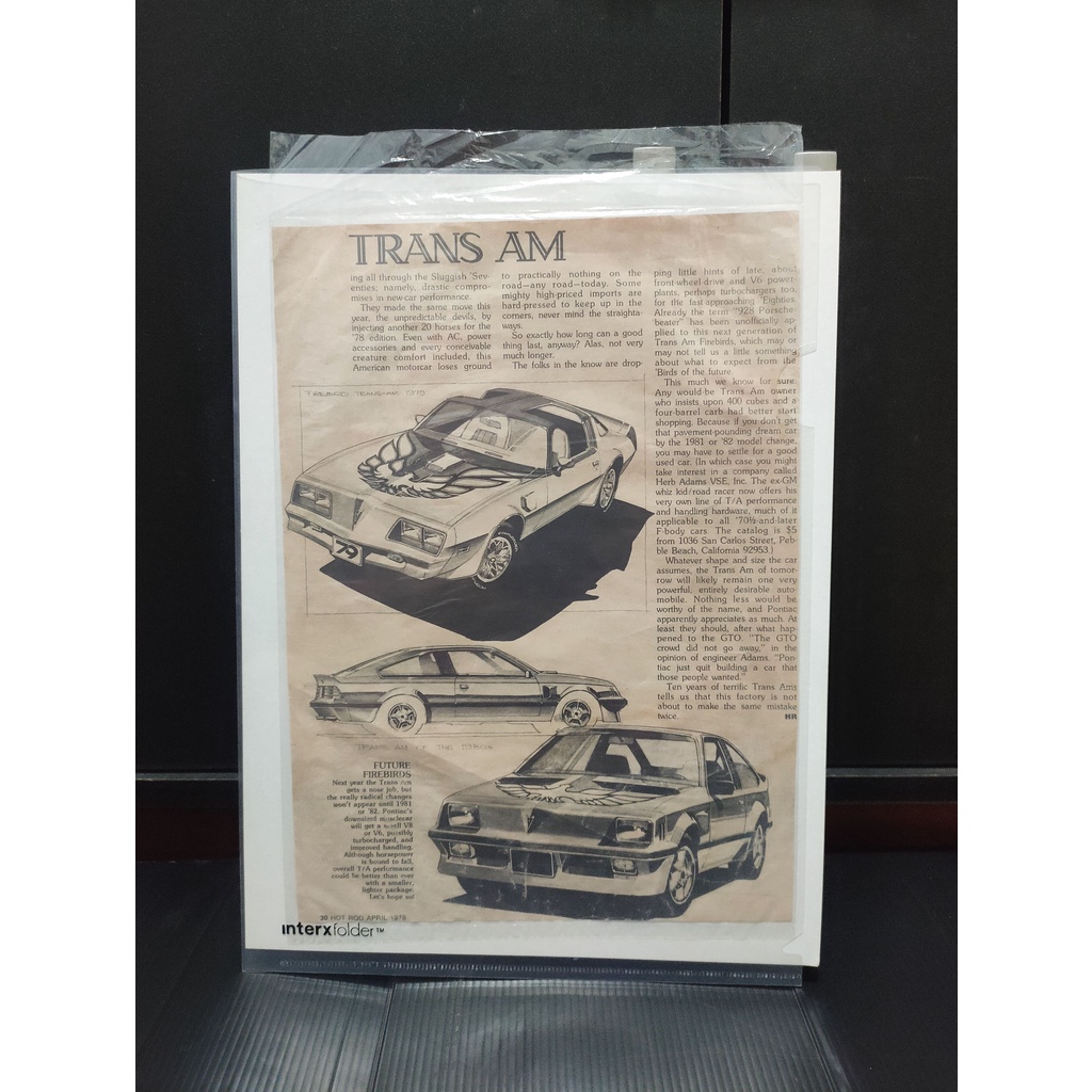 Iklan Pontiac Trans AM Muscle Car Poster Brosur Majalah Mobil Lawas Vintage