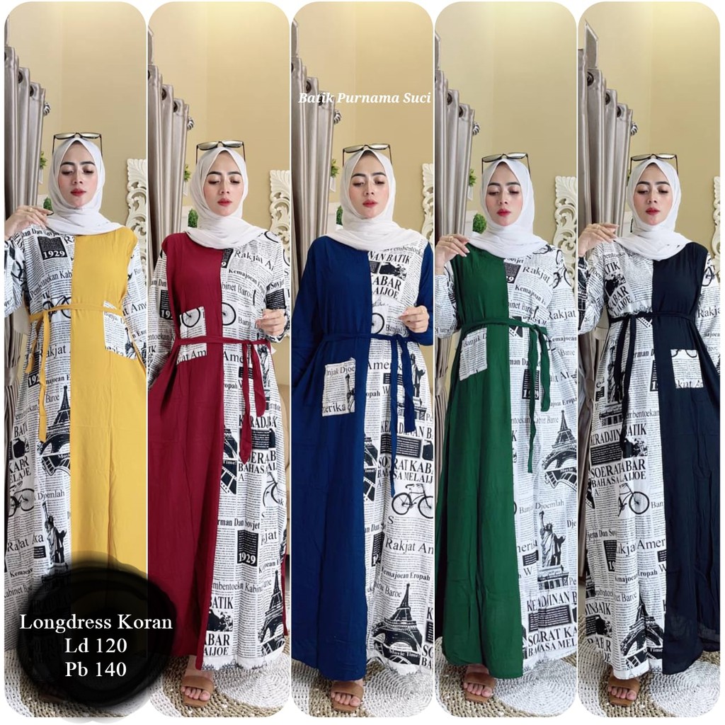 Dress Gamis Koran Viral Longdress  - Gamis Wanita Terbaru