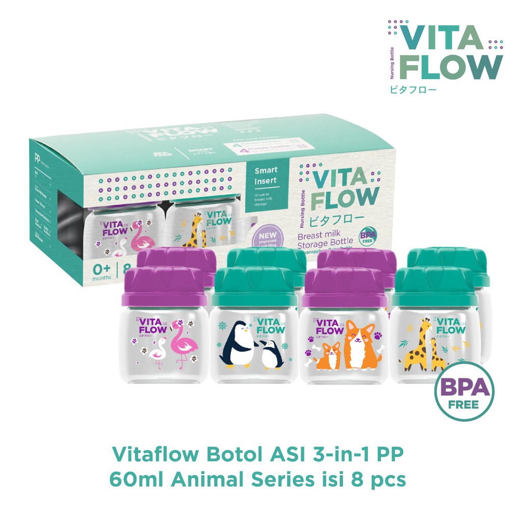 Vita Flow Botol Asi 60ml - 8pcs