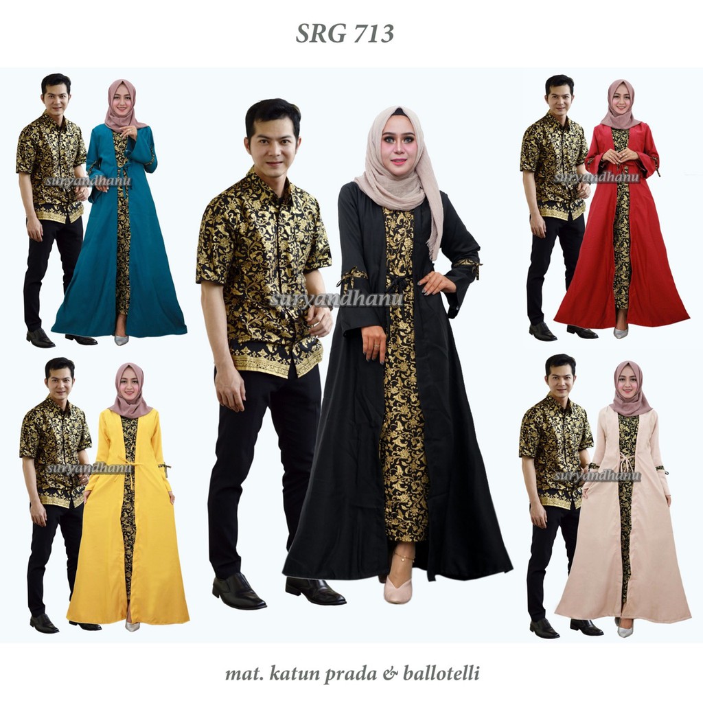 BAJU BATIK COUPLE MODEL GAMIS KATUN PRADA TERBARU SRG 713