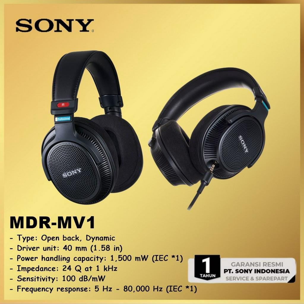 Sony MDR-MV1 Headphone Studio Monitor Open Back Headset 6.3mm MV 1