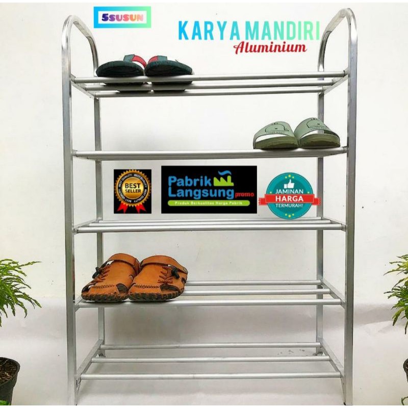 [PROMO] RAK SEPATU BAHAN ALUMINIUM BERKUALITAS 5 SUSUN,4 SUSUN,3 SUSUN