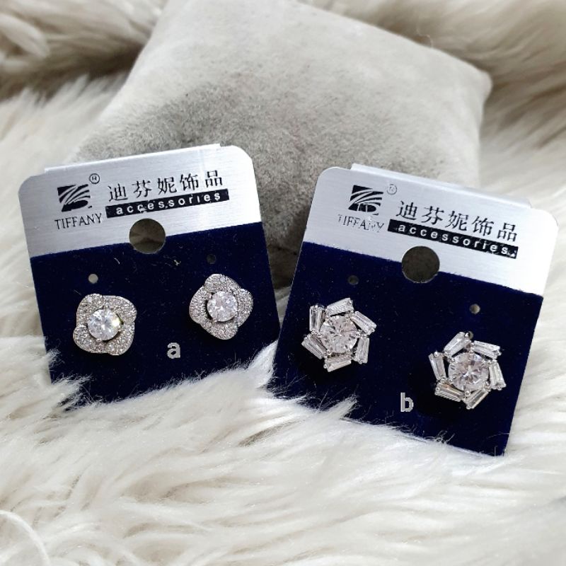 Anting Silver925 Perak Premium Quality Mata kilau Anti Karat anti alergi anting premium N-006