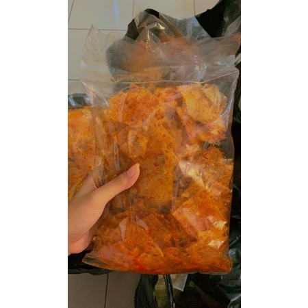 kripca pedas 250gr / keripik kaca pedas daun jeruk / singkong kaca