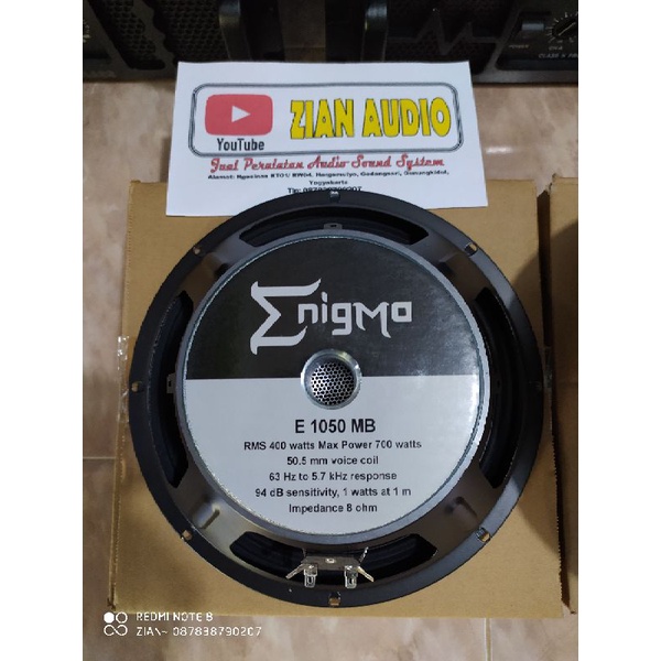 Speaker Komponen 10" Enigma E1050MB original