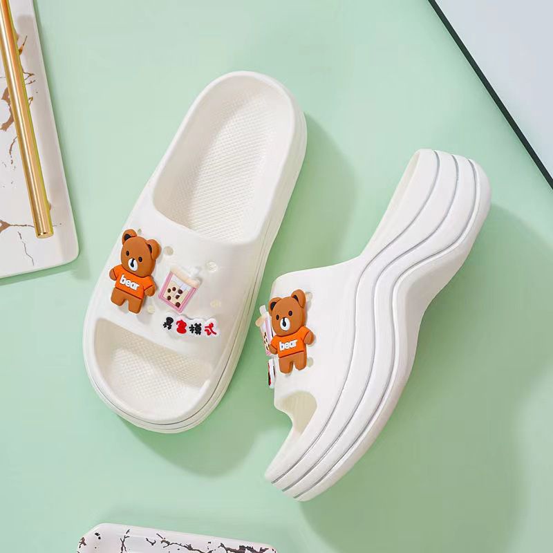 Sandal Crocs Fuji Wedges Accesories Panda Import High Quality S2