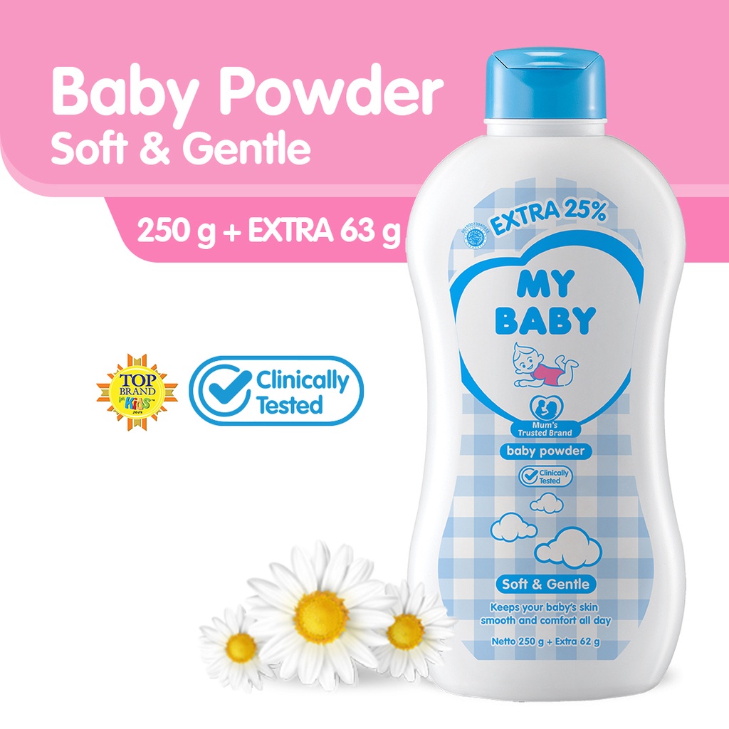 Bedak Bayi Wangi Lembut My Baby Powder Soft &amp; Gentle Chamomile 250gr